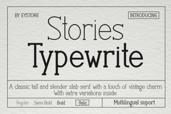 Stories Typewrite: A Vintage Font for Timeless Design